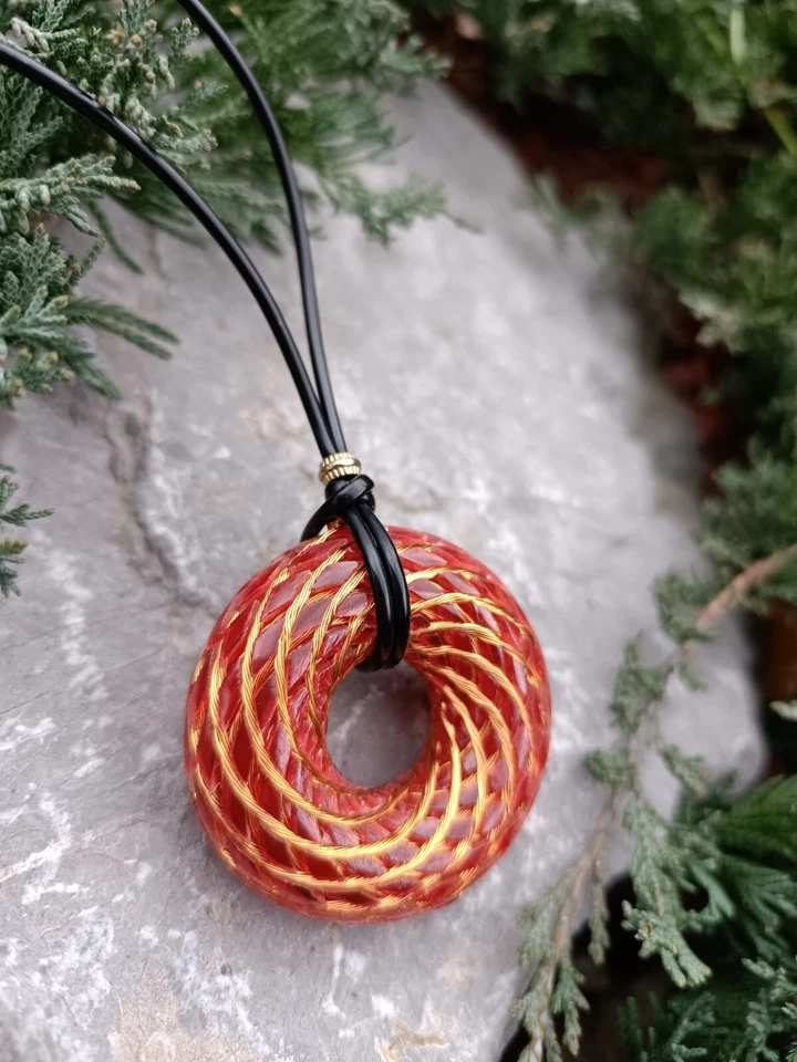 Copper Spiral Torus Resonance 5 cm Coil Red Torsion Fields Generator Pendant - Image 2 of 4