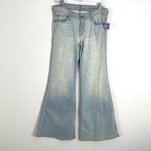NWT 7 For All Mankind Size 29 Super Flare Leg Jeans Denim Bell Bottom Retro Y2K