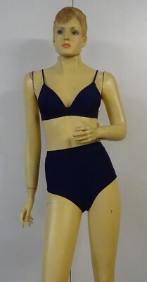 NWT ZIMMERMANN Elastic Tri Bra & High Elastic Pant Swim Bikini Set - Navy - $280