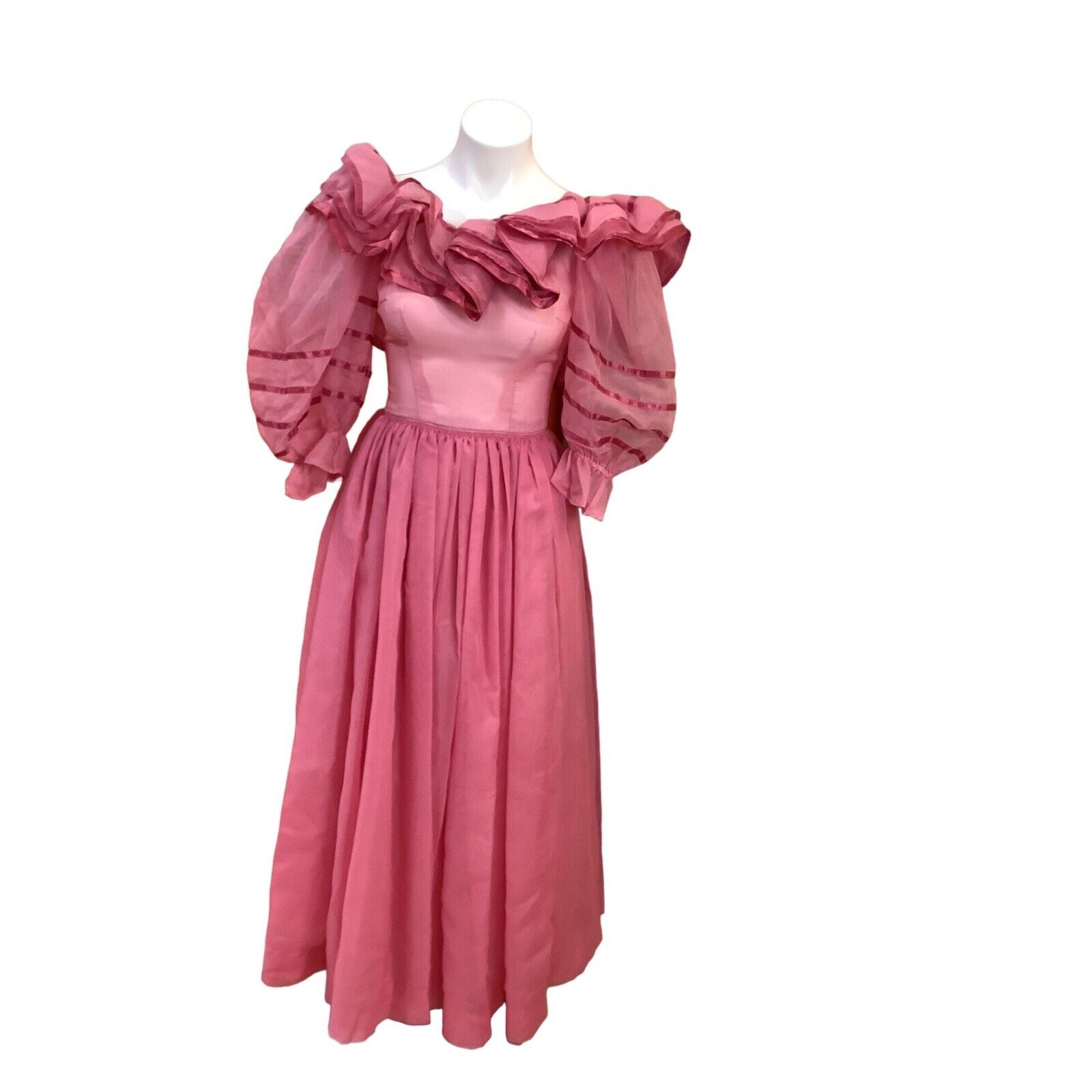 1970's Pink Ruffle Dress - image 17