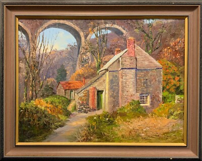 Nancy Bailey - Original Oil Painting - Coombe Viaduct, St Stephen's. Cornwall.