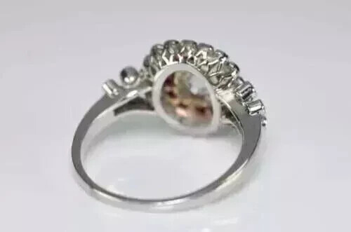 2Ct Art Deco Style Lab Created Diamond & Ruby 14K White Gold FN Engagement Ring - Picture 5 of 13