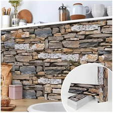TUOKING 27-Pieces Stone Composite Subway Tiles Peel and Stick Backsplash 4"x ...
