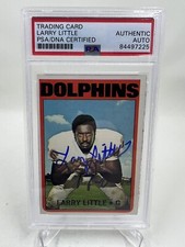 Larry Little Signed 1972 Topps RC IP Auto PSA/DNA Miami Dolphins