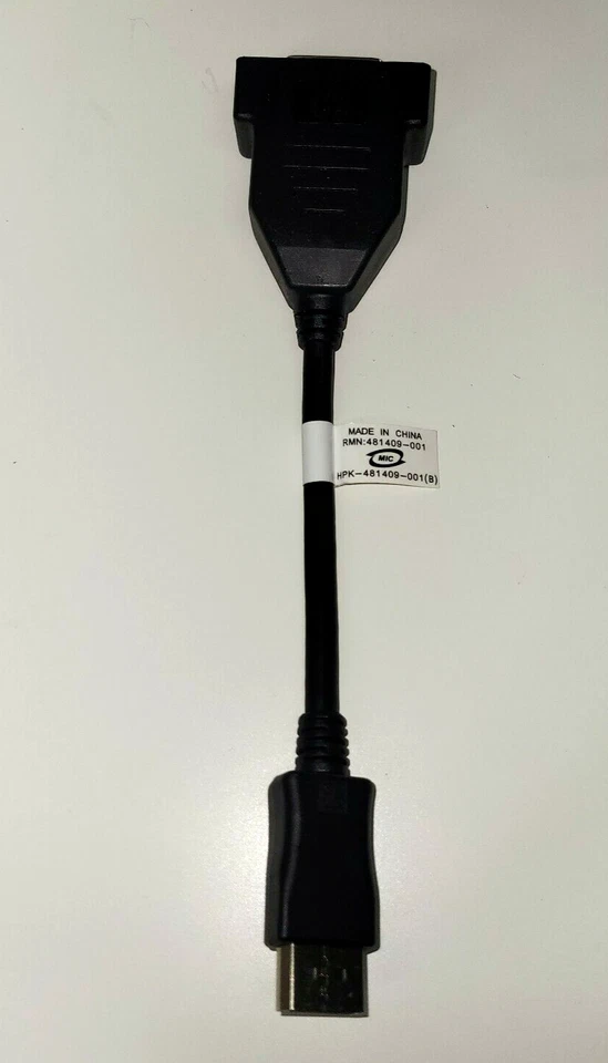 HP DisplayPort to DVI Conversion Cable - 7.5" , Universal, Black - Image 2 of 4