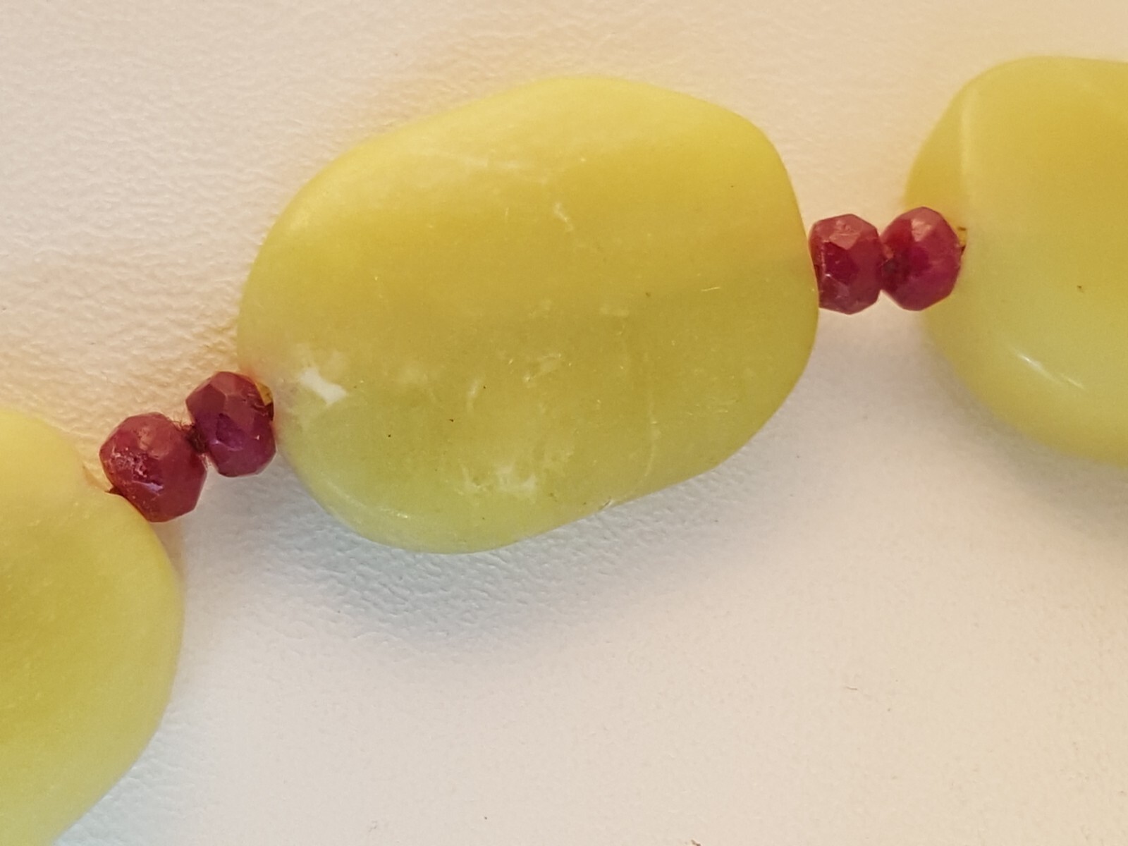 Pineapple jasper faceted ruby bead necklace artis… - image 11