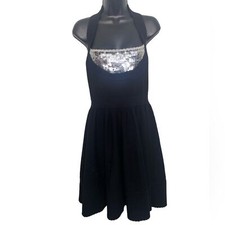 Marc by Marc Jacobs Wool Blend Sequin Halter Fit & Flare Mini Dress Medium