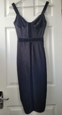 Ladies size 8 velvet panelled midi dress black from boohoo