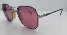 Vintage BerDel Becky Blue Gray Oval Metal Sunglasses Italy FRAMES ONLY