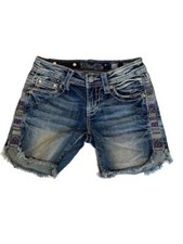 Miss Me Big Girls' Raw-Edge Med Short 10