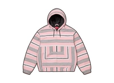 Supreme Woven Stripe Hooded Jacket Pink | eBay