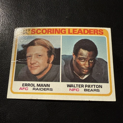 1978 Topps NFL Scoring Leaders Walter Payton/Errol Mann #334