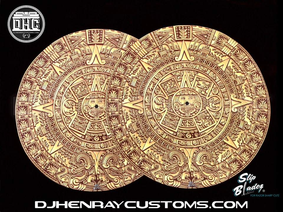 DHC AZTEC CAL SLIP BLADEZ scratch Dj Slipmats sl1200mk2 mk5 m3d m5g technics