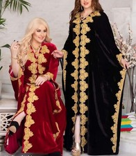 SALE Moroccan Dubai Kaftans Farasha Abaya Dress Very Fancy Long Velvet Dresses 6