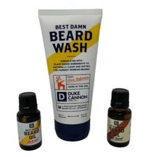 Duke Cannon Best Damn Beard Wash and Oil Set NEW
