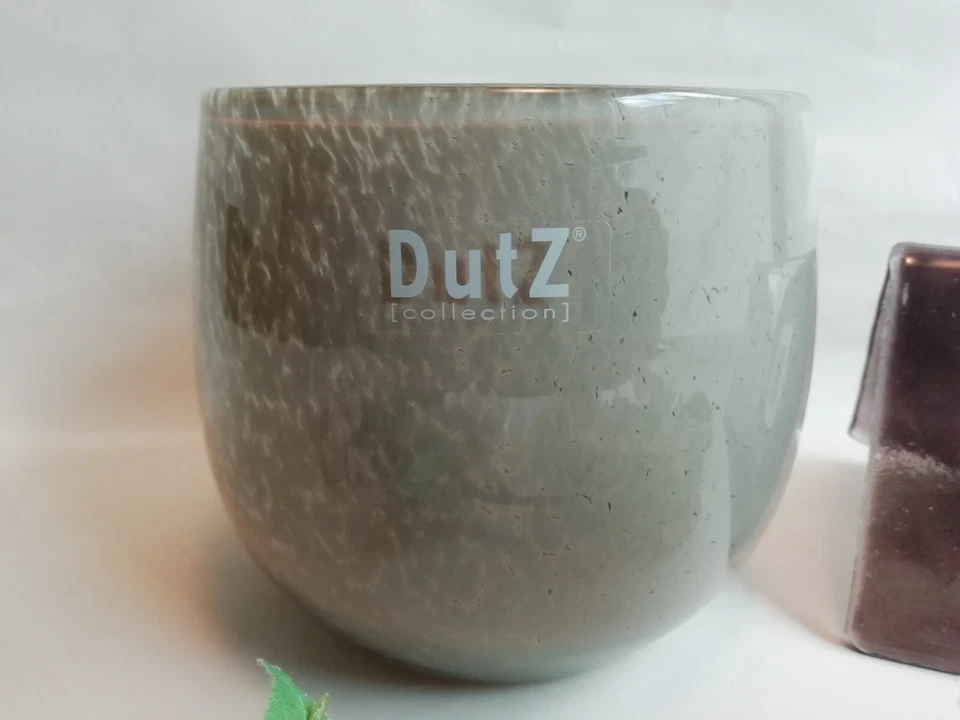 Dutz Collection Vase Pot Taupe D= 13 cm Glas rund Glasvase Teelicht grau beige - Bild 2 von 4