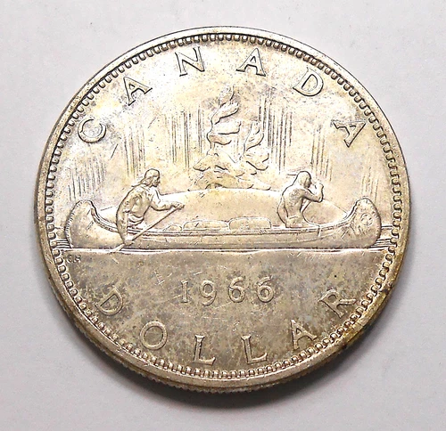 1966 SILVER Dollar NICE High Grade Queen Elizabeth II Lustrous Old Canada $1.00