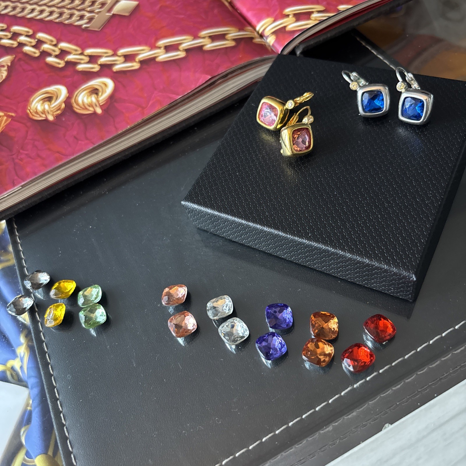 Joan Rivers Interchangeable Square Dangle Lever B… - image 2