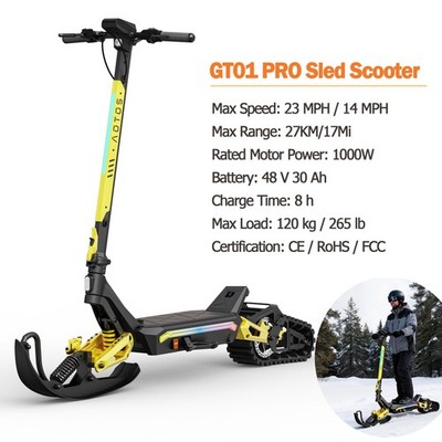 PRO ADULT ELECTRIC SNOW ICE SLED SCOOTER E-SNOWMOBILE SKI E