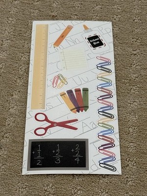5 New Rare Vintage Unbranded School Supplies Sticker Sheets