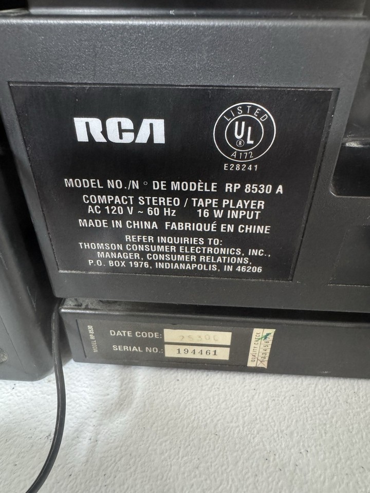 Rca Rp 8593 Vintage RCA RP 8530 A Stereo System AM/FM Radio Dual Cassette CD 2 Spks ...
