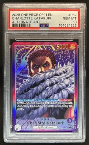 2025 One Piece Charlotte Katakuri Leader Alt Art Alternative #OP11-062 PSA 10