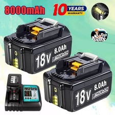 8.0Ah For MAKITA 18V LITHIUM-ION Battery/Charger 18 Volt BL1860B-2 BL1850