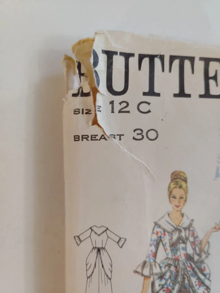 Butterick 3318 Costume Dress Gown Sewing Pattern Childs 12 Colonial Dutch Gypsy - Image 3 of 4