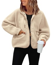 Ladies Polar Fleece Jacket Womens Sherpa Overshirt Coat Warm Winter Jumper UK