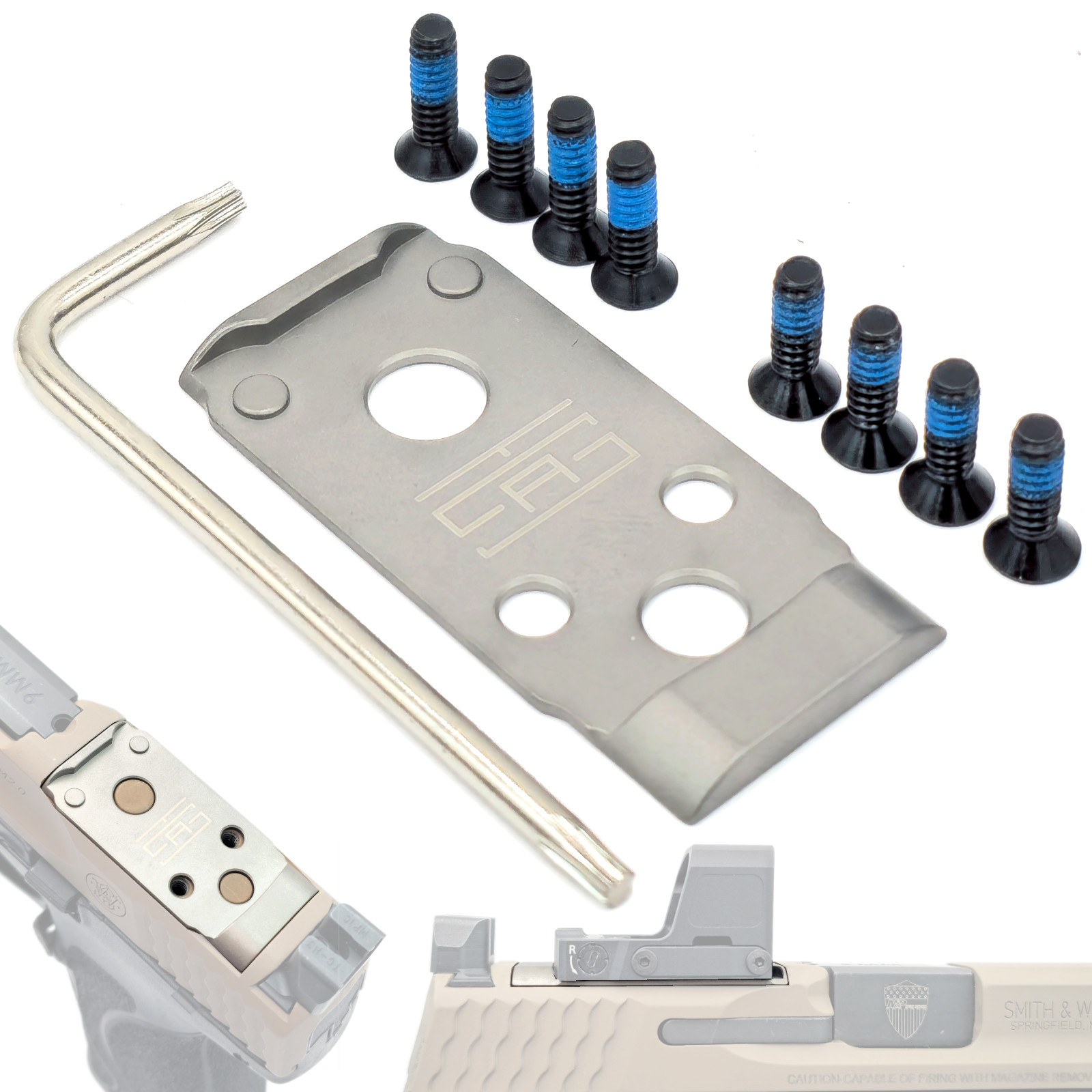 Adapter Plate for RMSc Optic 407K 507K & S&W M&P M2.0 and -Screws & Hex Key incl