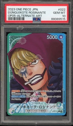 One Piece CCG Donquixote Rosinante Japanese Alt Art OP05-022 DAMAGED SLAB PSA 10