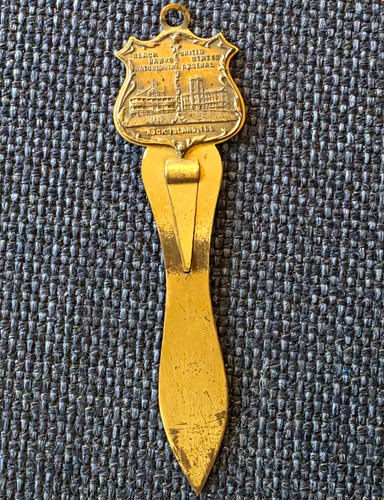 Gold Metal Clip Bookmark Shield Military Black Hawk Rock Island