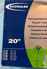 Schwalbe Bicycle Tube 20 inch AV 7 - 1.5 - 2.5 inch wide