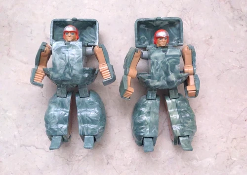 Lot 2 VINTAGE BANDAI ROCK LORDS BOULDER MAN 1985 GOBOTS TRANSFORMER FIGURE