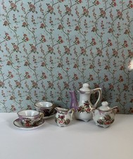 Vintage Japan Doll Tea Set Dollhouse Miniatures 7 Piece Lot