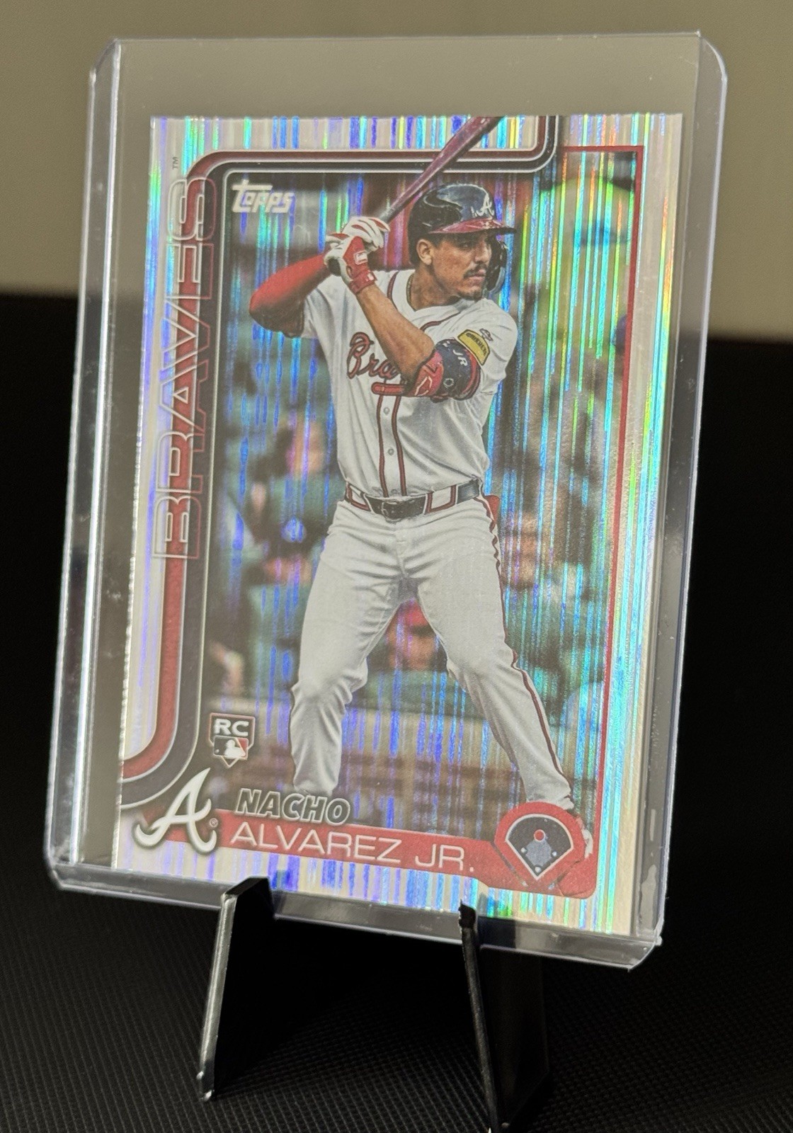 2025 Topps Series 1-Nacho Alvarez Jr. #223 RC Tinsel - Atlanta Braves