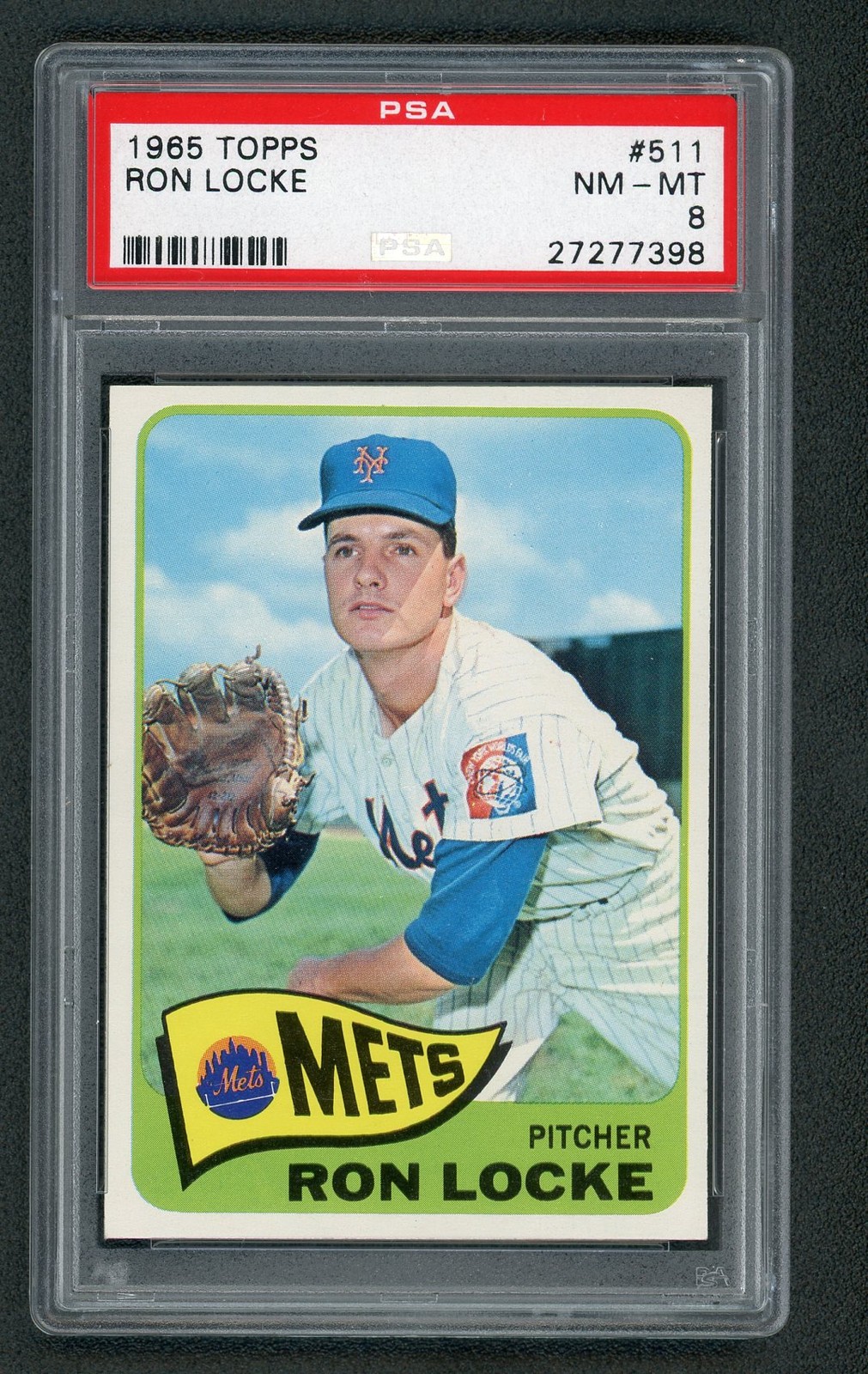 1965 Topps #511 Ron Locke Mets PSA 8