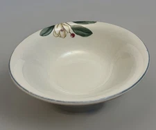 Savannah Grove by Citation 9.5 in Salad Serving Bowl White Magnolia Blossoms