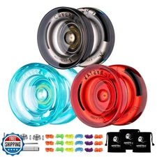 3 Pack of Yoyo K2 Crystal, Responsive Yoyos for Kids Beginner, Dual Function 