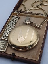 Zentra HERREN TASCHENUHR Walz Gold Double, Sprungdeckel, mit 2 Ketten 