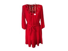 A. Byer Women's Red Lined Elastic Waist And Cuffs Dress Size L