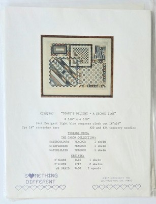 SOMETHING DIFFERENT DIANE'S DELIGHT TAPESTRY NEEDLEPOINT PATTERN BOOKLET, UNUSED