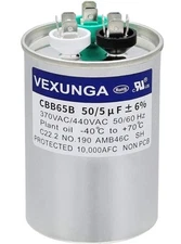 50/5 uF 50+5 MFD 370VAC or 440VAC Dual Run Start Round A/C Capacitor CBB65 CBB65