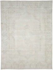 10X13 Hand-Knotted Oriental Rug Distressed Floral Carpet Living Room Décor