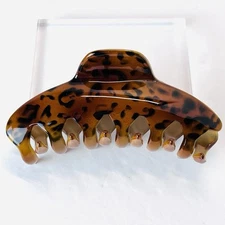 Vtg 1990s FRENCH ATELIER Animal Print Lucite Hair Clip - Lg 4” - Md In France
