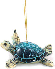 4.25 INCH Blue SEA Turtle Ornament
