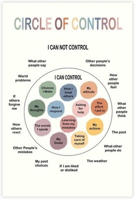 Circle of Control Poster Calm Corner Mental Health Classroom Wall Art
