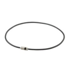 Phiten Rakuwa Magnetic Necklace With Knurling, Silver/Black, 50Cm Relieves Sti 