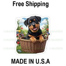 Rottweiler Rottie Dog Basket Playful Vinyl Decal Sticker Cute Pet Puppy A