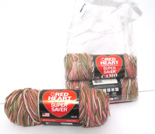 Red Heart Super Saver Camo Yarn Color Pink Camo 5 Oz Skeins Lot Of 3 NOS